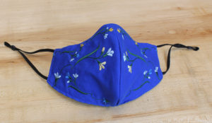 Blue Flower Adorned Mask