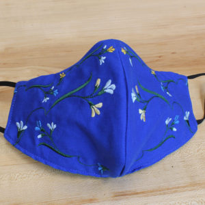 Blue Flower Adorned Mask